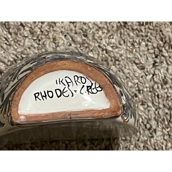 IKAROS RHODES Greek  Wall Pocket Deer Cobalt Blue & Gold Trim - Picture 4 of 11